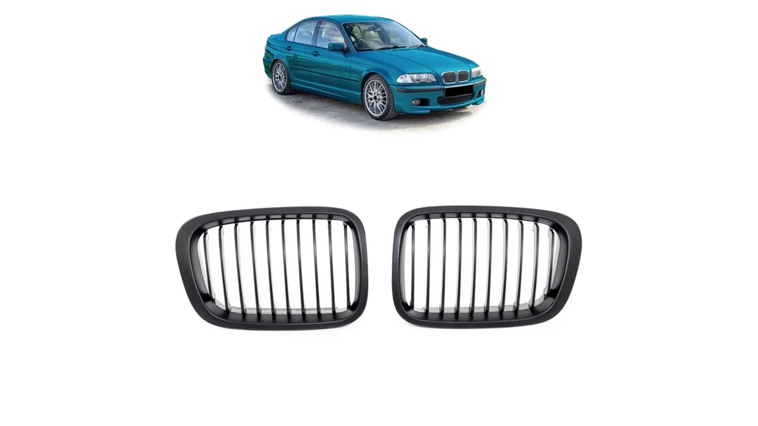 grill-bmw-3-e46-compact-pojedyncze-zeberka-matt-black-stan-nowy