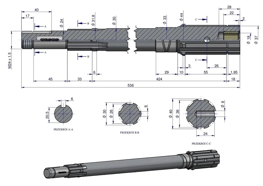 walek-przekaznika-mocy-c-330-oryginal-ursus