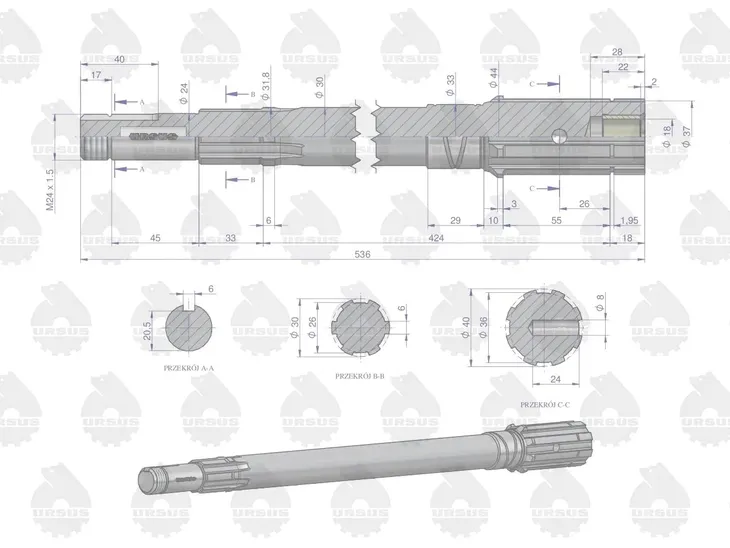 walek-przekaznika-mocy-c-330-oryginal-ursus-stan-nowy-producent-czesci-ursus