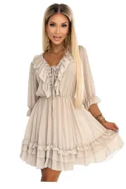 sukienka-damska-wyszczuplajaca-boho-falbanki-wiazanie-rekaw-szyfonowa