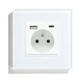 gniazdko-szklane-pojedyncze-usb-a-c-quick-charge-20w-qc-3-1a-kontakt-16a
