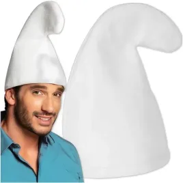 czapka-smerfa-biala-stroj-przebranie-smerfy-smerfetka-krasnal-gnom