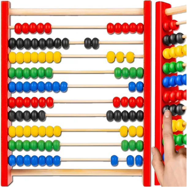 LICZYDŁO DREWNIANE KOLOROWE DO NAUKI LICZENIA SZKOLNE EDUKACYJNE MONTESSORI