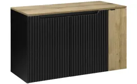 czarna-szafka-pod-umywalke-blat-100-cm-wiszaca-dab-ryflowane-fronty-3-drzwi