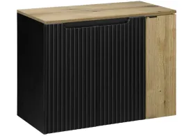 czarna-szafka-pod-umywalke-blat-dab-80-cm-wiszaca-ryflowane-fronty-3-drzwi