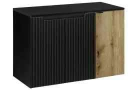 czarna-szafka-pod-umywalke-blat-90-cm-wiszaca-ryflowane-fronty-3-drzwi-dab