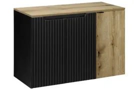 czarna-szafka-pod-umywalke-blat-dab-90-cm-wiszaca-ryflowane-fronty-3-drzwi