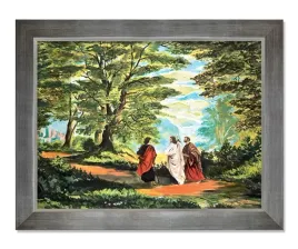 obraz-religijny-droga-do-emaus-rama-srebrna-50-cm-x-70-cm