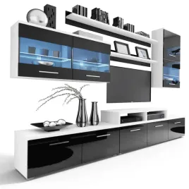 mebloscianka-beta-wysoki-polysk-oswietlenie-led-250-cm-bialo-czarna