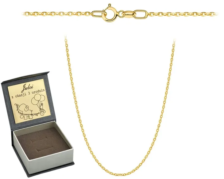 ZŁOTY ŁAŃCUSZEK ROLO DIAMENTOWANY 42 CM 585 GRAWER