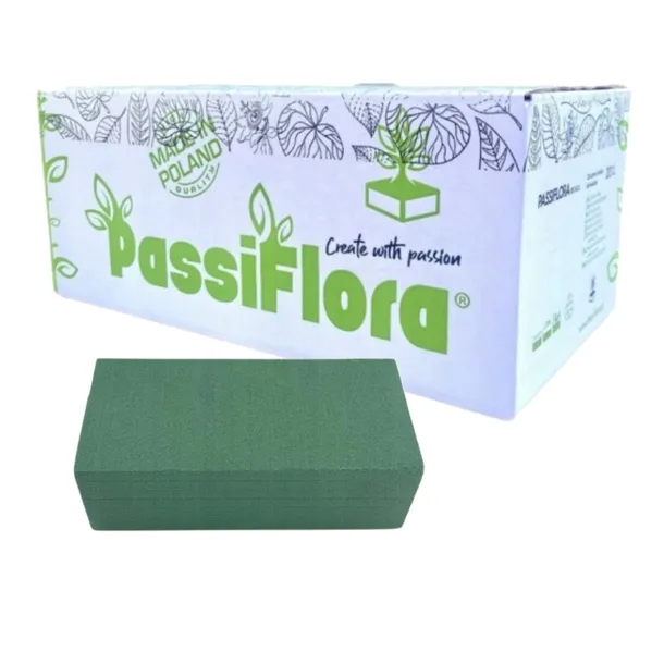 Gąbka florystyczna PassiFlora mokra 20szt 23x11x7,5 cm - idealna do kwiatów