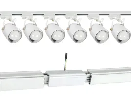 komplet-6-opraw-3fazy-e27-bialy-szyna-2-x-15-metra-podlaczenie-na-srodku