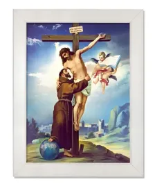 sw-franciszek-z-asyzu-ukrzyzowanie-jezusa-rama-biala-50-cm-x-70-cm