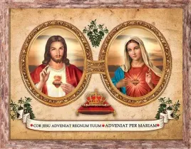 obraz-serce-jezusa-i-serce-maryi-rama-brazowa-30-cm-x-40-cm