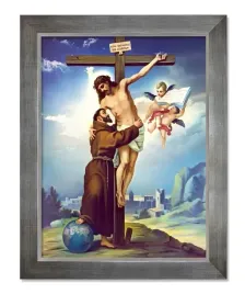 sw-franciszek-z-asyzu-ukrzyzowanie-jezusa-rama-srebrna-50-cm-x-70-cm