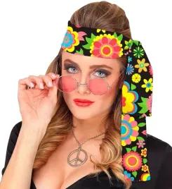 opaska-lata-70-te-disco-czarna-kwiaty-wiazana