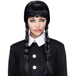 peruka-damska-czarne-wlosy-warkocze-grzywka-halloween