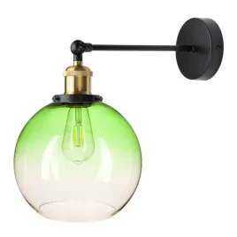 kinkiet-scienny-zlota-oprawa-klosz-zielony-20-cm