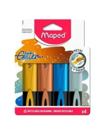 maped-zakreslacz-fluo-metaliczny-brokat-4-kolory