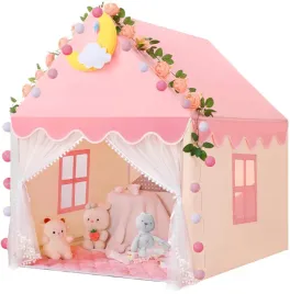 namiot-domek-rozowy-z-lampkami-led-130x120x105-cm