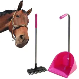 zestaw-do-sprzatania-stajni-mini-dla-dzieci-york-rozowy