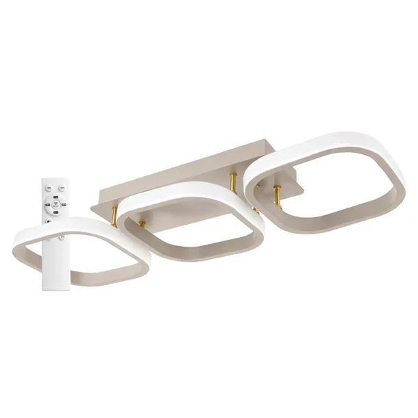 Lampa Sufitowa LED Plafon Żyrandol 72W Pilot Beżowa regulowana barwa