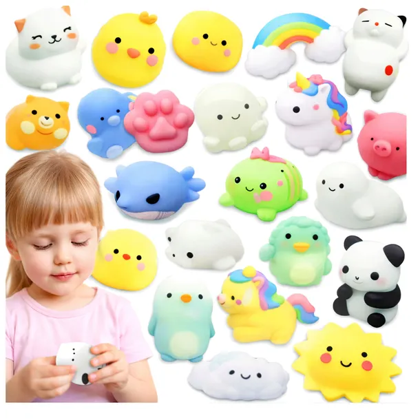 24 SZT GNIOTEK MOCHI SQUISHY ZABAWKA ANTYSTRESOWA ZESTAW DLA DZIECI