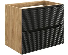 czarna-szafka-pod-umywalke-70-cm-dab-wiszaca-fronty-3d-2-szuflady-mdf