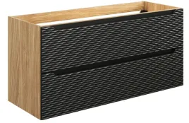 czarna-szafka-pod-umywalke-120-cm-dab-wiszaca-fronty-3d-2-szuflady-mdf