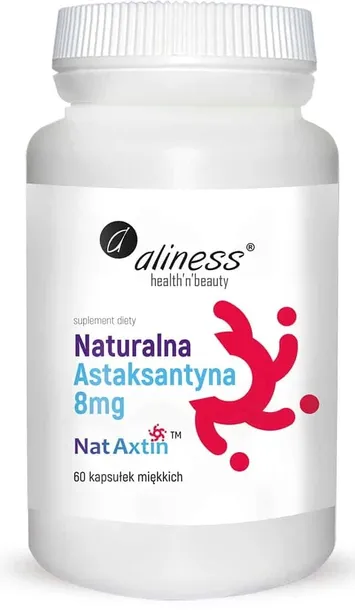Suplement diety Aliness naturalna astaksantyna 8 mg 60 kapsułek wegańskich