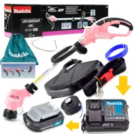 podkaszarka-akumulatorowa-do-trawy-12v-1x2ah-rozowa-makita-ur100dsap-kosa
