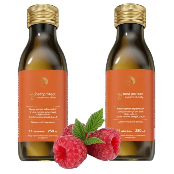 ZESTAW 2 x MyBestPharm My Best Protect Odporność MALINOWY 2 x 250 ml