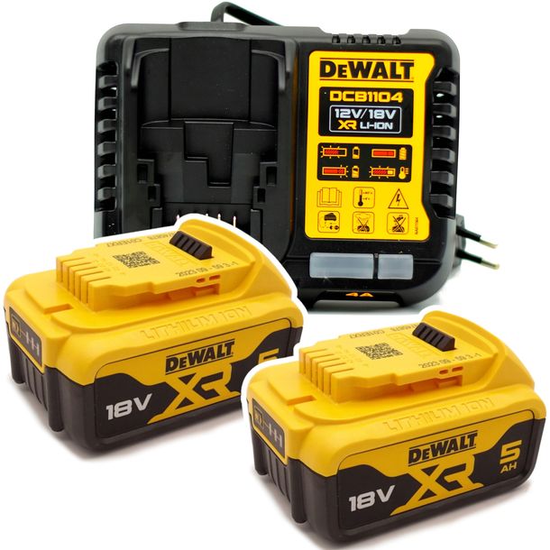 DeWalt DCB1104P2 ŁADOWARKA + akumulator 2x 5.0Ah 18V DCB184 XR ORYGINALNA
