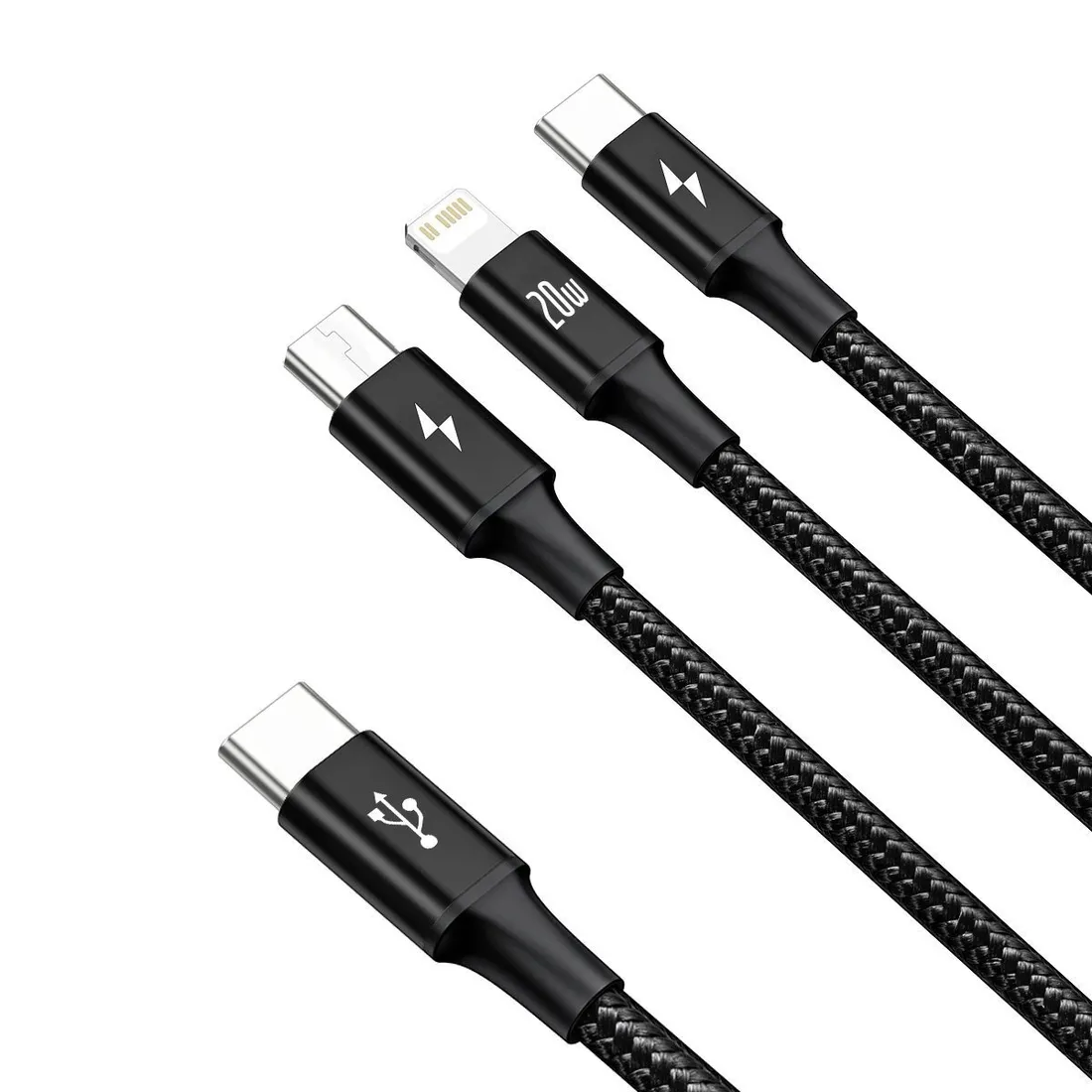 kabel-usb-3w1-baseus-rapid-series-micro-usb-lightning-usb-c-20w-1-5m
