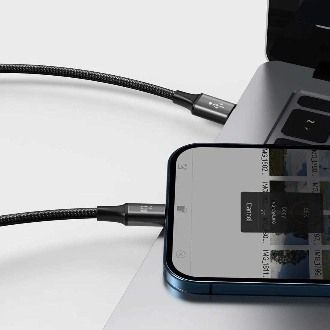 kabel-usb-3w1-baseus-rapid-series-micro-usb-lightning-usb-c-20w-1-5m