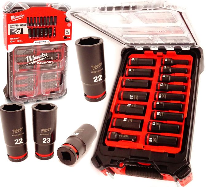 Milwaukee Zestaw Nasadek Udarowych Nasadki 1/2 10-24 16szt 4932480943