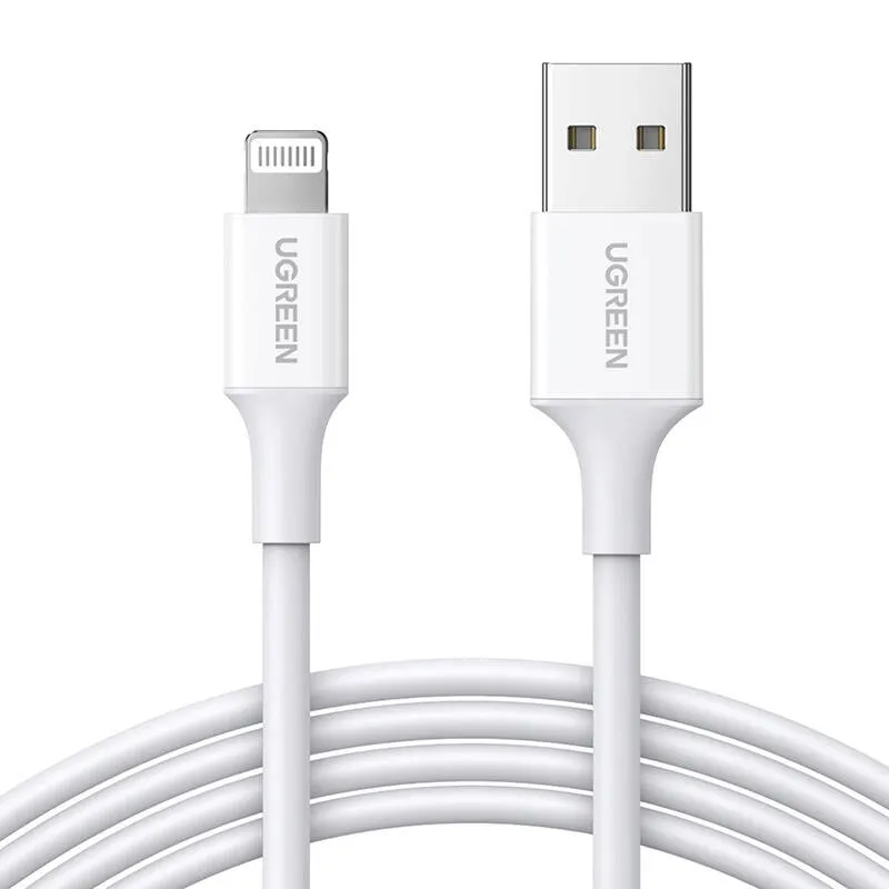 niklowany-kabel-lightning-ugreen-mfi-1m-us155-bialy