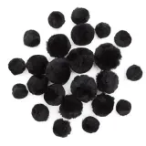 pompony-akrylowe-mix-czarne-pom-090-stan-nowy