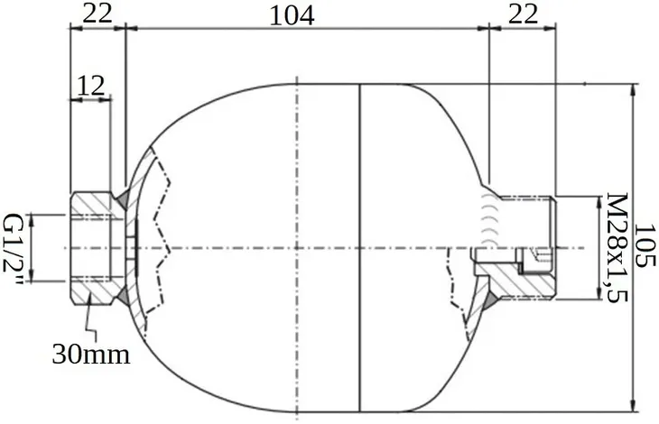 hydroakumulator-hydrauliczny-amortyzator-05l-numer-katalogowy-czesci-hda-210-050-go8-m28