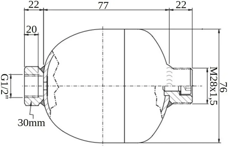 hydroakumulator-akumulator-ad-016l-210bar-1-2-numer-katalogowy-czesci-hda-210-016-go8-m28-02