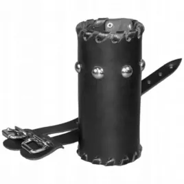 uchwyt-skorzany-motocyklowy-czarny-na-butelke-z-cwiekami