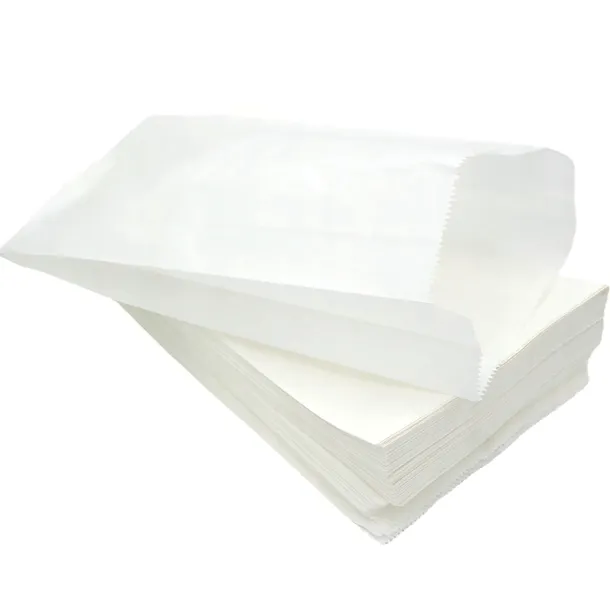 Torebki papierowe śniadaniowe fałdowe 10×17 cm 100 sztuk białe atestowane