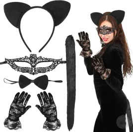 akcesoria-stroj-kocicy-kota-koronkowa-maska-komplet-zestaw-uszka-kostium