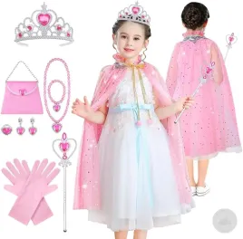 przebranie-stroj-ksiezniczki-sukienka-kostium-korona-peleryna-rozowa-bal