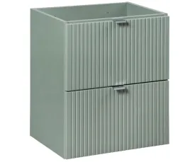 zielona-szafka-pod-umywalke-50-cm-wiszaca-ryflowane-fronty-2-szuflady-mdf