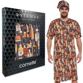 cornette-koszula-nocna-meska-z-krotkim-rekawem-czapeczka-xl