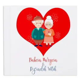 album-tradycyjny-babciaanddziadek-w-sercu-na-dzien-babci-dziadka-biale-kartki