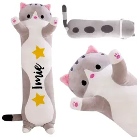 maskotka-szary-dlugi-kotek-poduszka-imie-70cm