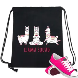 worek-na-buty-dla-dzieci-czarny-lama-mix-wzory