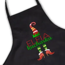 fartuch-czarny-kuchenny-prezent-elfia-kucharka-wz